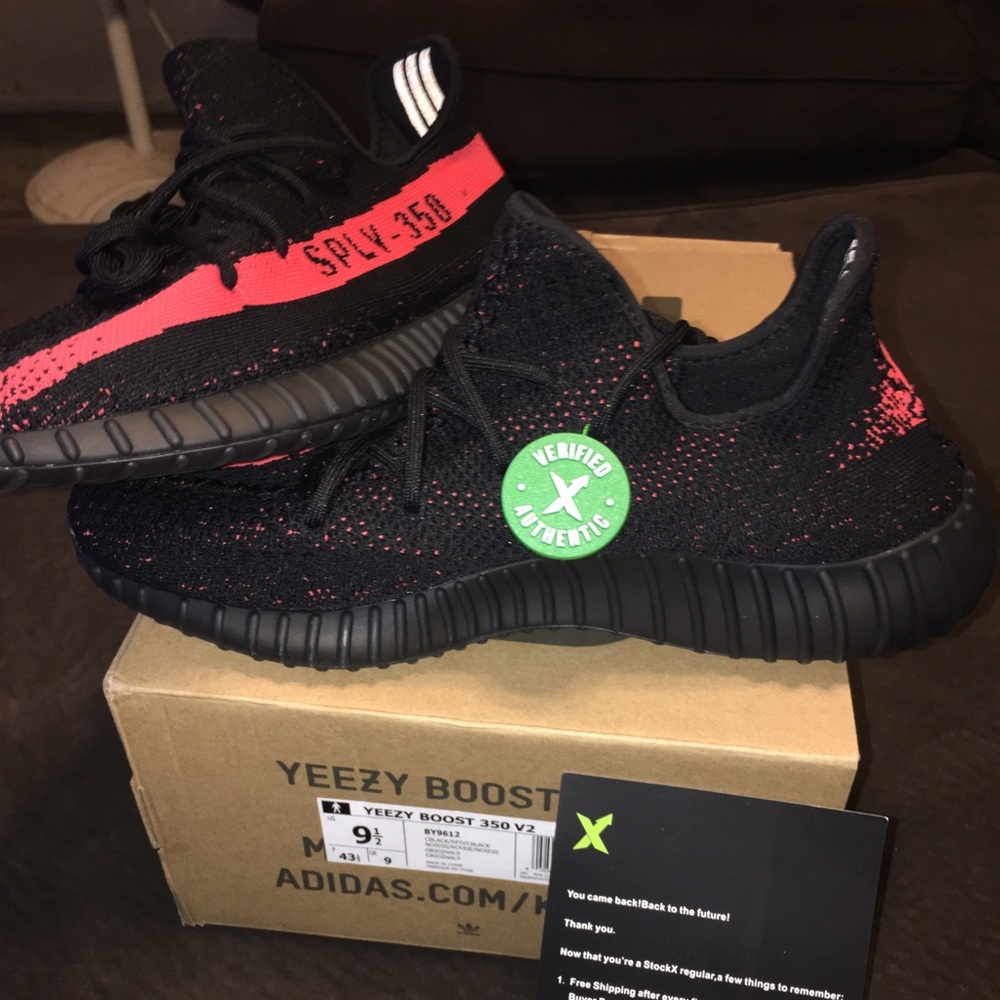 Yeezy Boost V2 350 Black Core Red